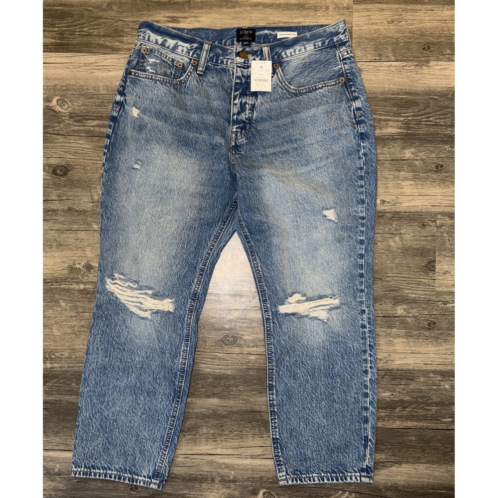 J.Crew Slim Boyfriend Distressed Jeans 29P Blue Denim Premium Petite Casual